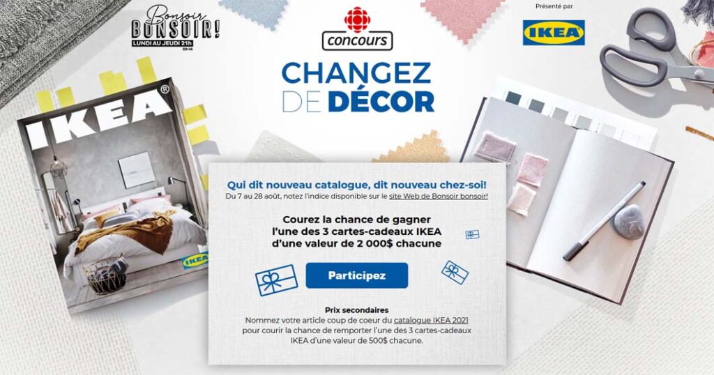 Concours Bonsoir bonsoir Changez de décor