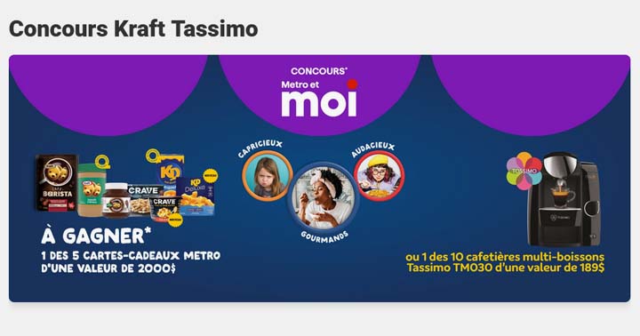 Concours Metro Kraft et Tassimo