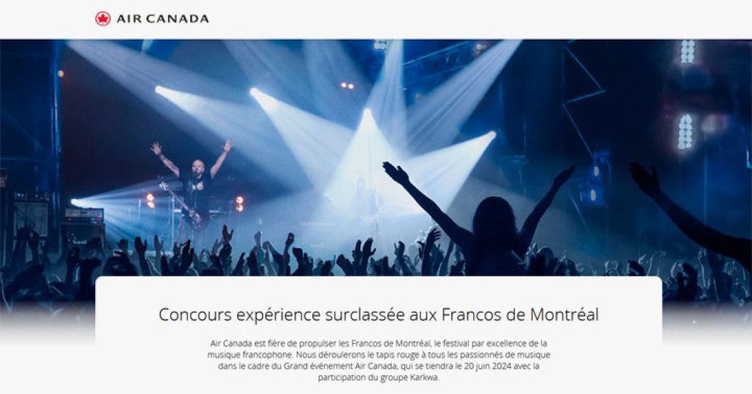 Concours Air Canada Francofolies de Montréal