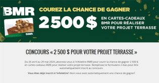 Concours BMR 2 500 $ pour votre projet terrasse