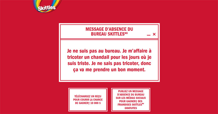 Concours Absence du bureau de Skittles