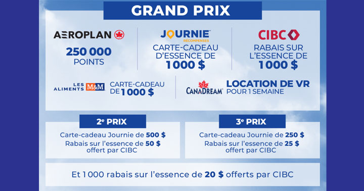 Prix du concours Gagnez avec Journie