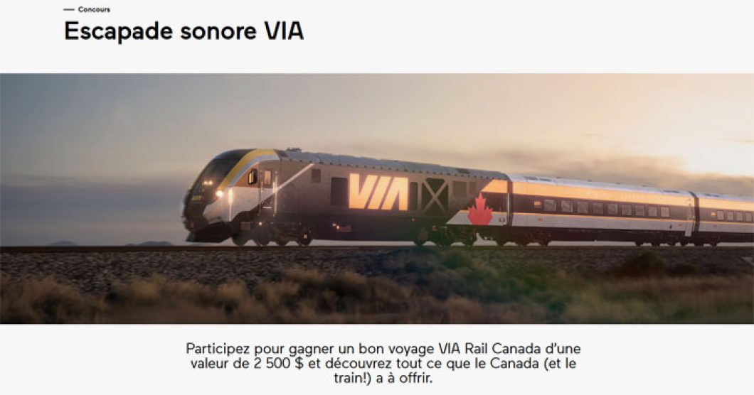 Concours VIA Rail - Escapade Sonore VIA