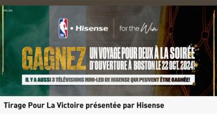 Concours NBA Hisense - Tirage pour la victoire