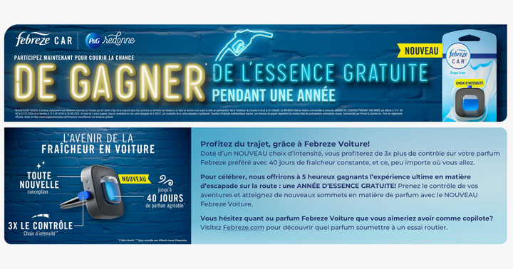 Concours - P&G redonne - Febreze essence pendant un an