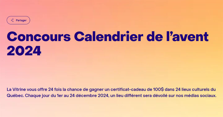 Concours La Vitrine - Calendrier de l'avent