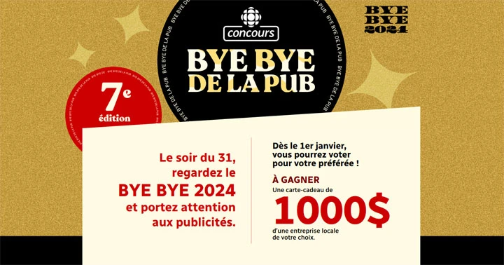 Concours Bye Bye de la pub 2024